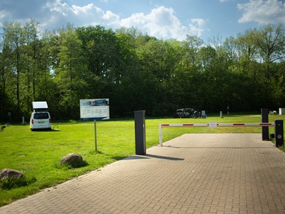 Motorhome parking space - Angelmöglichkeit - Lower Saxony - Reisemobilstellplatz Hartensbergsee - Reisemobil Wiese