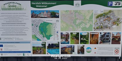 Reisemobilstellplatz - Art des Stellplatz: bei Freibad - Alsfeld - Info-Plakat - WohnmobilPark Grünberg