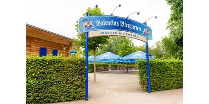 Reisemobilstellplatz - Art des Stellplatz: bei Sehenswürdigkeit - Rheinland-Pfalz - Valentins Biergarten - Wohnmobil Park Freizeitpark an der Schließ, Zweibrücken