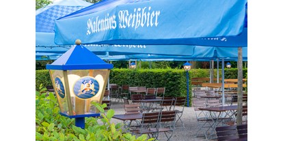 Reisemobilstellplatz - Art des Stellplatz: bei Sehenswürdigkeit - Rheinland-Pfalz - Valentins Biergarten - Wohnmobil Park Freizeitpark an der Schließ, Zweibrücken