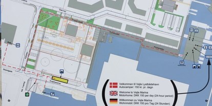 Motorhome parking space - Angelmöglichkeit - Vejle - Vejle Lystbådehavn - Vejle Lystbådehavn