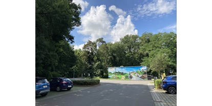 Reisemobilstellplatz - Sauna - Bad Düben - Einfahrt Parkplatz Kurgebiet - Parkplatz Kurgebiet