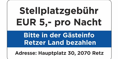 Reisemobilstellplatz - Umgebungsschwerpunkt: am Land - Niederösterreich - Reisemobilstellplatz Retz
