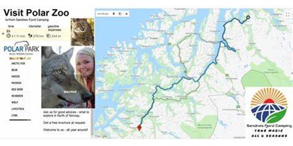 Reisemobilstellplatz - Hunde erlaubt: Hunde erlaubt - Nordnorwegen - Besøk Nordkapp (ca 5 timer) - besøk Polar Zoo (ca 3 timer).
 - Sandnes Fjord Camping