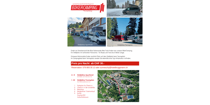 Motorhome parking space - WLAN: teilweise vorhanden - Switzerland - BikerCamping Flumserberg