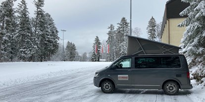 Motorhome parking space - Skilift - Switzerland - Im Winter - BikerCamping Flumserberg