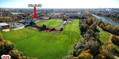 Motorhome parking space - Umgebungsschwerpunkt: Fluss - Augsburg - Wohnmobilstellplatz an der Sportanlage der TSG 1885
