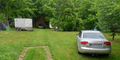 Motorhome parking space - Art des Stellplatz: im Campingplatz - Hungary - Blick zur bewachsenen Steilwand vor dem Hochplateau.  - Nature Valley Kalazno