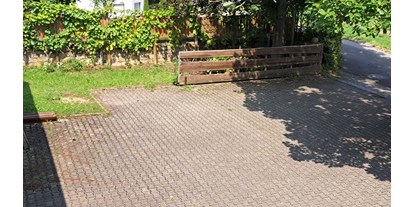 Reisemobilstellplatz - Hunde erlaubt: keine Hunde - Edesheim - Hofübersicht Blickrichtung Norden, mit dem großen Stellplatz - Stellplatz im Winzerhof in den Weinbergen