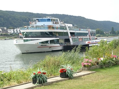 Reisemobilstellplatz - Umgebungsschwerpunkt: Fluss - Rheinland-Pfalz - KD Schifffahrt ab Campingplatz - Wellness-Rheinpark-Camping Bad Hönningen
