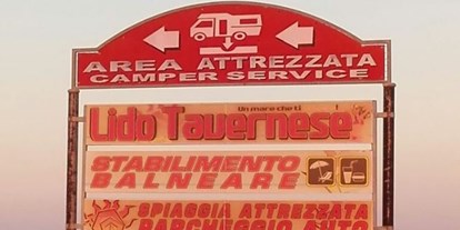 Reisemobilstellplatz - Stromanschluss - Lecce - Lido Tavernese