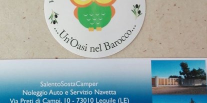 Reisemobilstellplatz - Grauwasserentsorgung - Lecce - Salento Sosta Camper