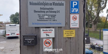 Motorhome parking space - öffentliche Verkehrsmittel - Sachsen-Anhalt Süd - Stellplatz am Winterhafen 