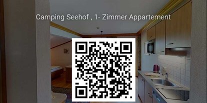 Reisemobilstellplatz - Umgebungsschwerpunkt: See - Tirol - QR-Code für 3D-Film von 1-Zimmer-Appartement - Camping & Appartements Seehof