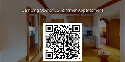 Reisemobilstellplatz - Wohnwagen erlaubt - Oberaudorf - QR-Code für 3D-Film von 3-Zimmer-Appartement - Camping & Appartements Seehof
