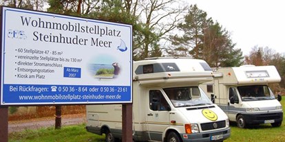 Reisemobilstellplatz - Art des Stellplatz: eigenständiger Stellplatz - Steinhuder Meer - Homepage http://www.wohnmobilstellplatz-steinhuder-meer.de - Stellplatz Steinhuder Meer