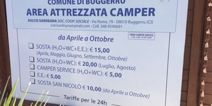 Reisemobilstellplatz - Entsorgung Toilettenkassette - Italien - Area sosta Buggerru