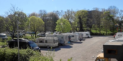 Reisemobilstellplatz - Art des Stellplatz: eigenständiger Stellplatz - Baden-Württemberg - Der Stellplatz vor dem Campingplatz - Wohnmobil-Stellplatz Lörrach-Basel