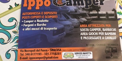 Motorhome parking space - Stromanschluss - Sicily - Area sosta Ippocamper