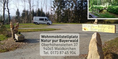 Motorhome parking space - WLAN: am ganzen Platz vorhanden - Vilshofen - Womo Stellplatz  - Natur pur Bayerwald
