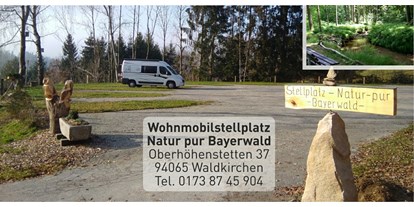 Motorhome parking space - Umgebungsschwerpunkt: am Land - Vilshofen - Womobilstellplatz  - Natur pur Bayerwald