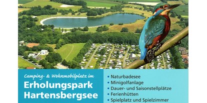 Reisemobilstellplatz - Tennis - Ganderkesee - Luftbild Erholungspark Hartensbergsee - Campingplatz Hartensbergsee