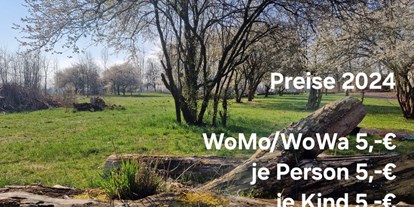 Reisemobilstellplatz - Bademöglichkeit für Hunde - Sachsen - Preise 2024

WoMo/WoWa 5,-€
je Person 5,-€
je Kind 5,-€
je Hund 3,-€ - Stellplatz Am Kalkwerkssee Görlitz