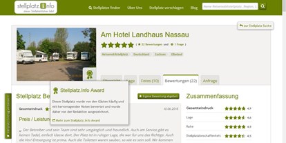Motorhome parking space - Roßwein - Am Hotel Landhaus Nassau