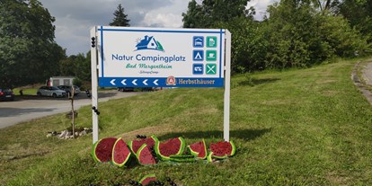 Reisemobilstellplatz - Hunde erlaubt: Hunde teilweise - Tauberbischofsheim - Zufahrt zum Campingplatz  - Natur Campingplatz Bad Mergentheim