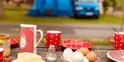 Motorhome parking space - Hunde erlaubt: keine Hunde - Germany - …wo man Eier von glücklichen Hühnern zum Frühstück genießt   - Mini-Ranch 
