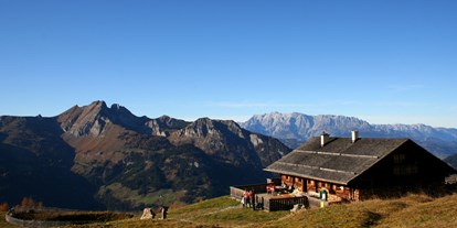 Reisemobilstellplatz - Umgebungsschwerpunkt: Berg - Österreich - unzählige Almhütten zeichnen das Großarltal aus - Hotel Almrösl - Nationalparkgemeinde und Bergsteigerdorf Hüttschlag im Großarltal