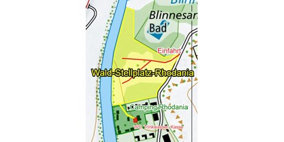 Motorhome parking space - Radweg - Valais - Detail Karte - WALD-STELLPLATZ-RHODANIA