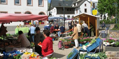 Reisemobilstellplatz - Art des Stellplatz: eigenständiger Stellplatz - Piesport - Wochenmarkt in Thalfang (immer Mittwochs) - Reisemobilhafen am Festplatz Thalfang