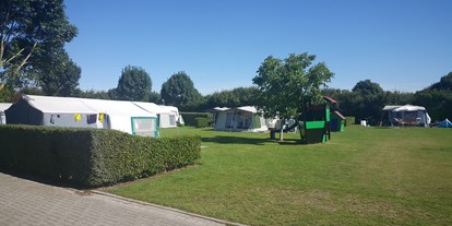 Reisemobilstellplatz - Umgebungsschwerpunkt: am Land - Niederlande - Spielgeräte ins Mitte von Campingplatz, so die Kinder sicher spielen können. - Minicamping De Visser