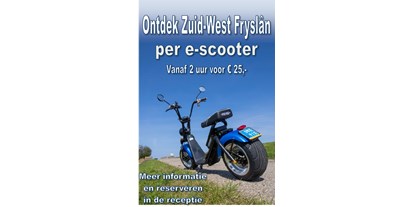 Reisemobilstellplatz - Frischwasserversorgung - E-scooter Mieten, am Rezeption  - Campercamping 't Seleantsje Molkwerum
