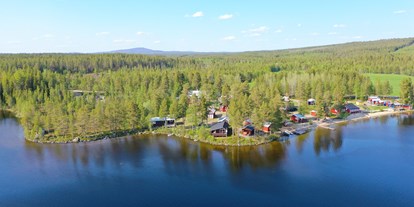 Motorhome parking space - Frischwasserversorgung - Northern Sweden - Vogelperspektive auf Sandsjögården - Sandsjögården Camping & Lodge