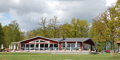 Reisemobilstellplatz - Entsorgung Toilettenkassette - Südschweden - Restaurang und Badeplatz - Tingsryd Resort