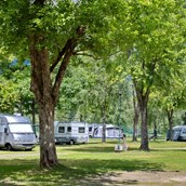 RV parking space - 220 Stellplätze im Schatten, Halbschatten oder Sonne je nach Bedarf und Jahreszeit von 70m2 - 120m2. Wunderbare Aussicht auf die Berg in der Umgebung. - Camping am Waldbad