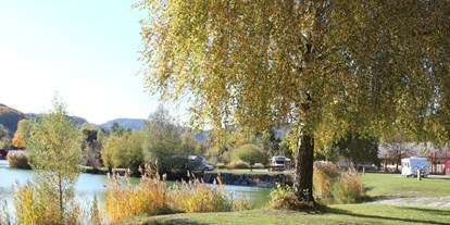 Reisemobilstellplatz - Umgebungsschwerpunkt: Fluss - Niederösterreich - Herbststimmung am Sandstrand - Pielachtal Camping