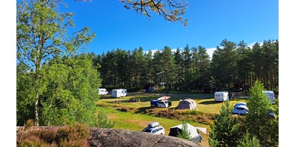 Motorhome parking space - Wohnwagen erlaubt - Vest-Agder - Das große Feld, auf dem jeder seinen Platz frei wählen kann - Kilefjorden Camping