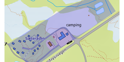 Motorhome parking space - Wohnwagen erlaubt - Norway - Saeterasen cabins & camping Trysil 