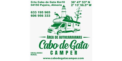 Reisemobilstellplatz - Hunde erlaubt: Hunde erlaubt - Spanien - Area de Autocaravas Cabo de Gata Camper - Camper Área Cabo de Gata