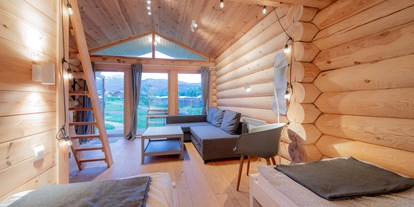 Motorhome parking space - Wintercamping - Poland - log cabin interior - Camp 66