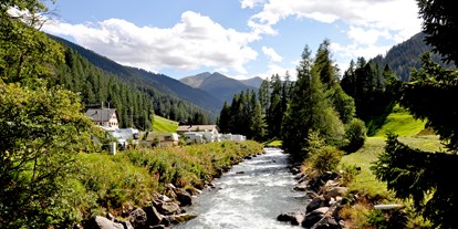 Reisemobilstellplatz - Umgebungsschwerpunkt: Fluss - Graubünden - Der Campingplatz liegt direkt am Landwasser - Camping RinerLodge