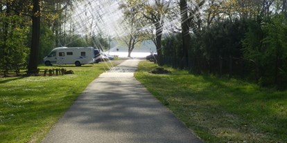 Reisemobilstellplatz - Wohnwagen erlaubt - Bad Düben - auch vor der Schranke steht man attraktiv... - Camping Am Großen Lausiger Teich