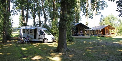 Reisemobilstellplatz - Art des Stellplatz: vor Campingplatz - Niedersachsen - Den Schatten des Wohnmobils genießen. - Ferienhof BrinkOrt