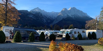 Motorhome parking space - Wintercamping - Bavaria - Panoramablick - Wohnmobilhafen Zugspitze