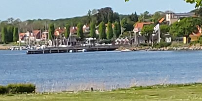 Reisemobilstellplatz - Frischwasserversorgung - Ostsee - Aussicht vom Stellplatz
Segler hafen nur 500 m - Nysted Stellplatz