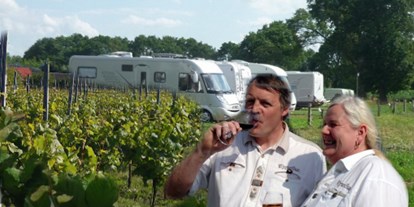 Reisemobilstellplatz - Frischwasserversorgung - Twente - Beschreibungstext für das Bild - camperplaat wijngaard Baan