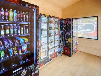 Reisemobilstellplatz - Duschen - Automatenkiosk mit Snaks, Getränken und Lebensmitteln - Stellplatz Ringsheim